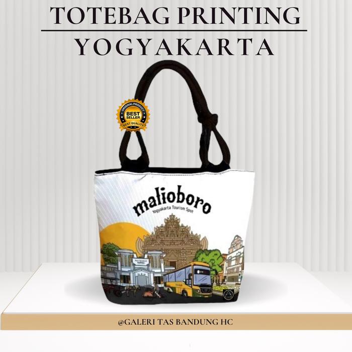 Tas totebag wanita printing oleh - oleh yogyakarta / souvenir malioboro