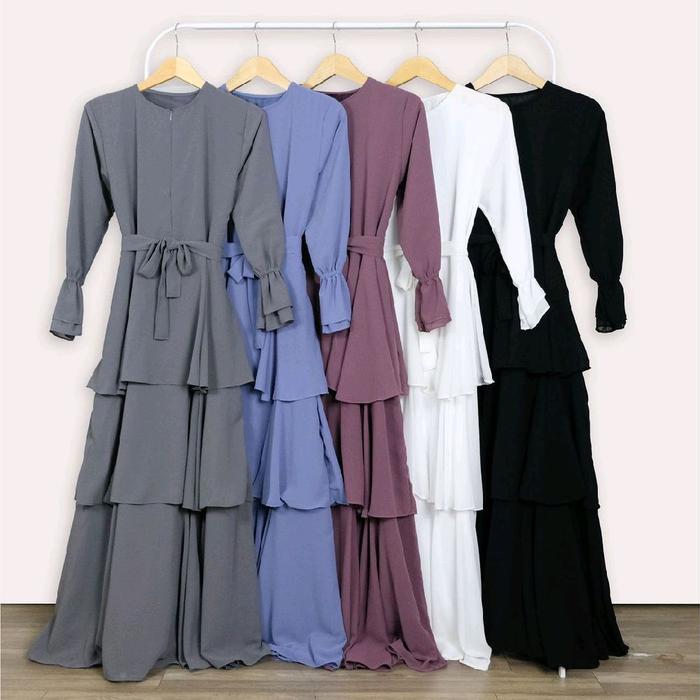 Gamis Layer Arbia Dress Wanita Kondangan Pantai Busana Muslim Terbaru Gamis Jumbo Busui Friendly Dre