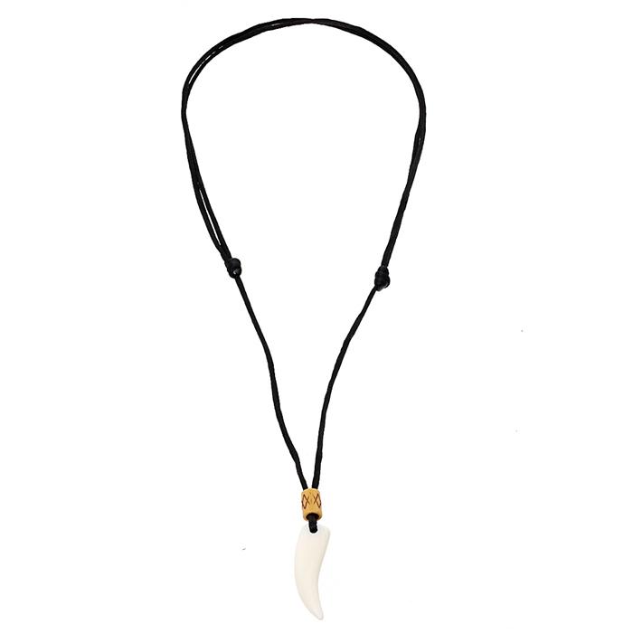 Hamlin Bembs Kalung Pria Motif Taring Macan Material Melamin ORIGINAL - White