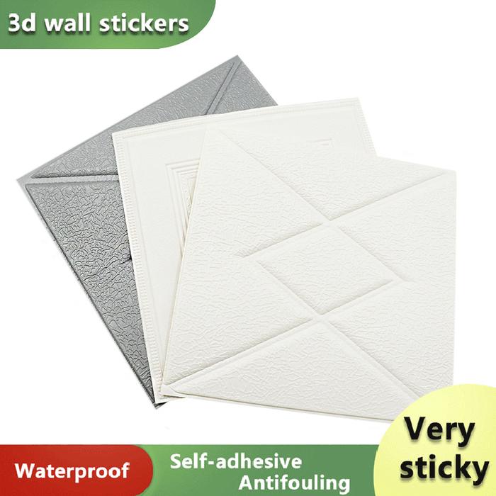 12PCS Self Adhesive Foam Wallpaper 3D Wall Panel Living Room 3D Wall