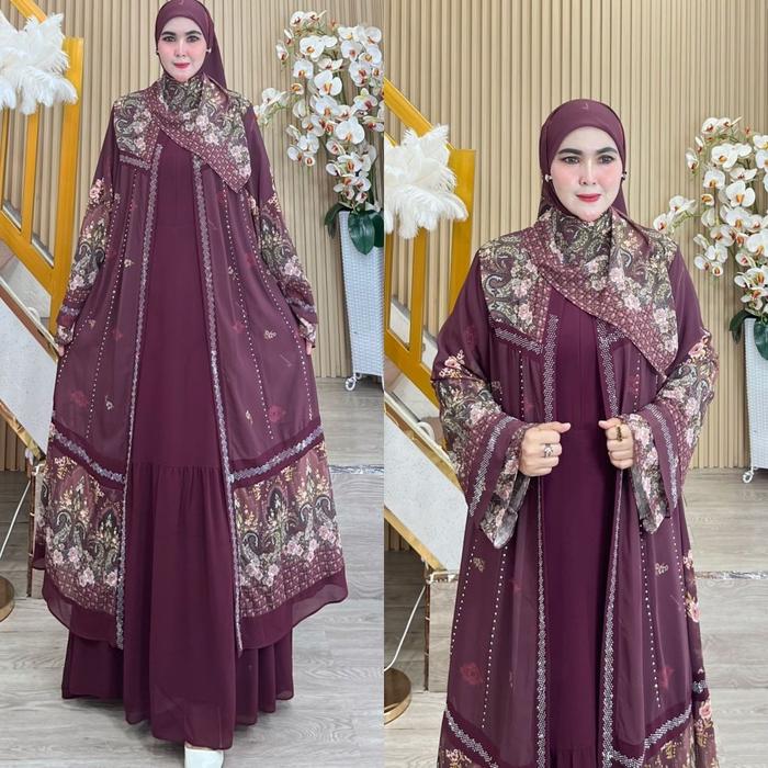 FLASH SALE KHAZANAH SERIES BY HUMAIRA SYARI GAMIS CERUTY PREMIUM OUTER CARDI MODIS SETELAN CANTIK BA