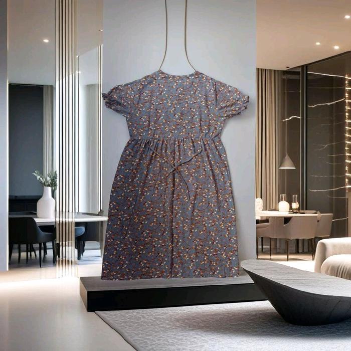 AERA DASTER #008 Anggun Wangi Motif Lembut Wanita Pendek Busui Tidur Bumil Kancing Kimono Rayon Panj
