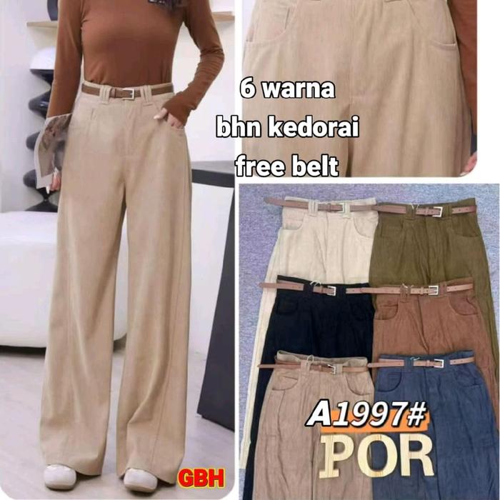 Celana kulot Corduroy free belt 1997 import
