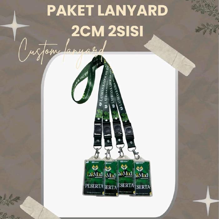 CETAK SATUAN PAKET LANYARD CUSTOM 2CM 2SISI