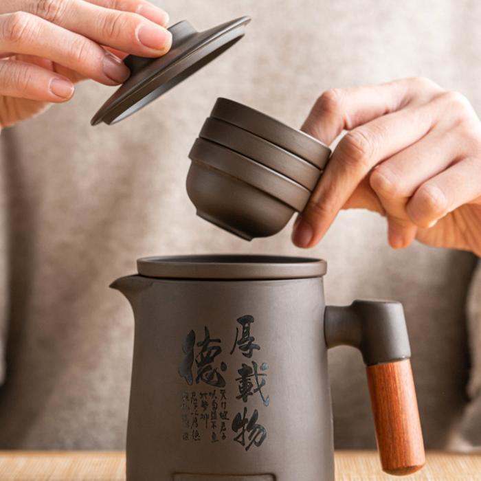 Ceramic Teapot Set 5 Pcs Set Teawere Retro Ceramic Teapot Set Travel