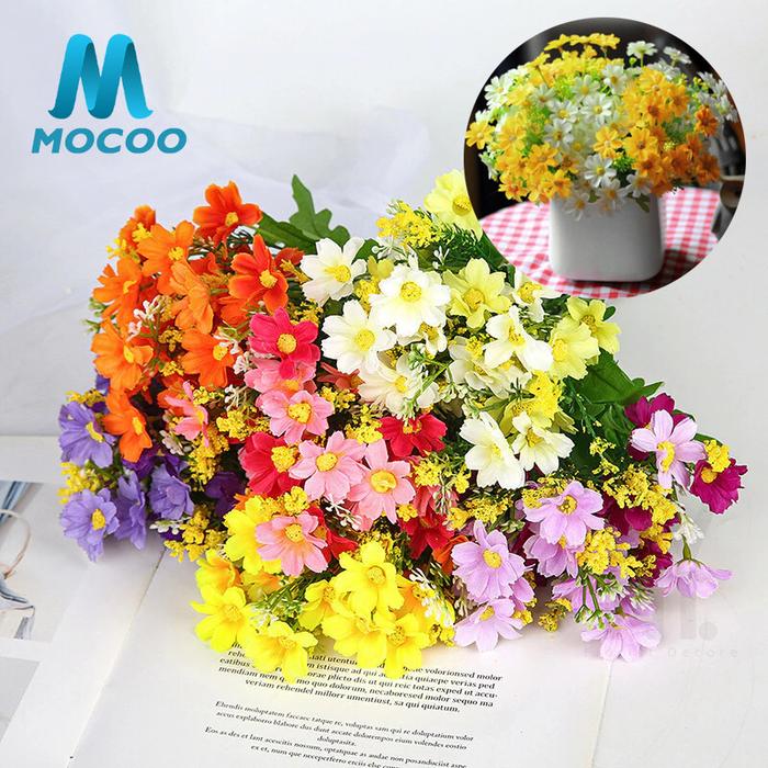 Aster Mini Artificial Bunga Aster Artificial 28 Kuntum / Bunga Krisan Plastik