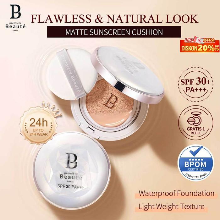 PREMIERE BEAUTE Sunscreen Cushion SPF30 PA+++ [Buy 1 Gratis 1 CUSHION REFILL] Foundation 24H Long-la