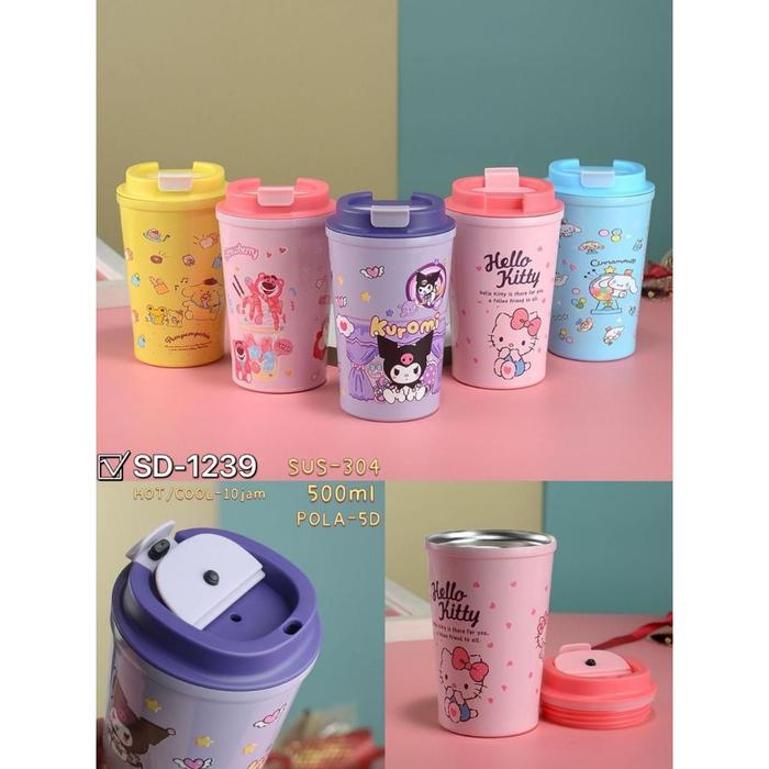 Mug Kopi Stainless Sanrio Termos Kopi Lotso Korumi Karakter Boneka Termos Stainless Steel Vacuum Fla