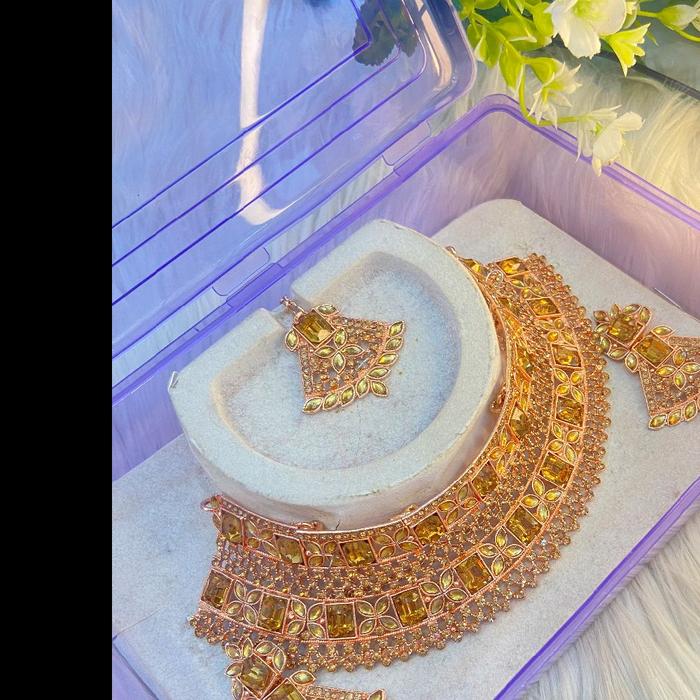 Kalung set choker gold panah