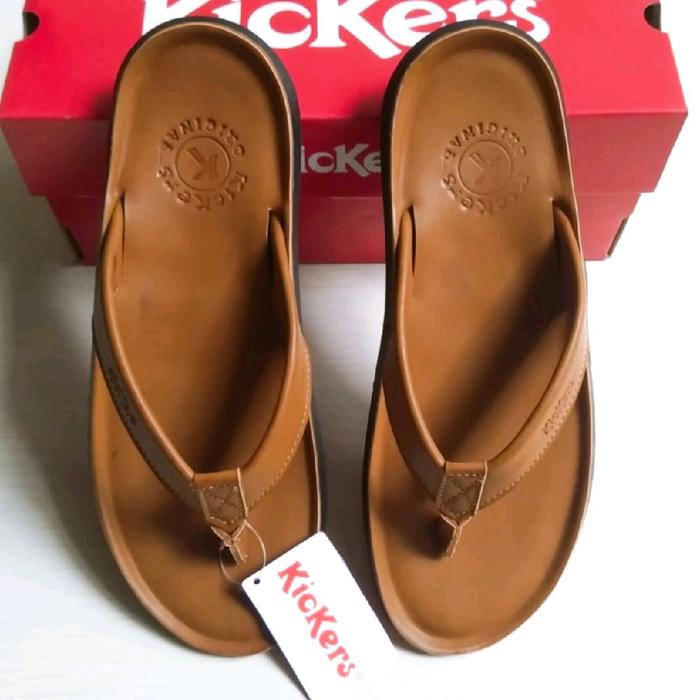 sandal kickers pria - sandal jepit kickers kulit - sandal pria kickers