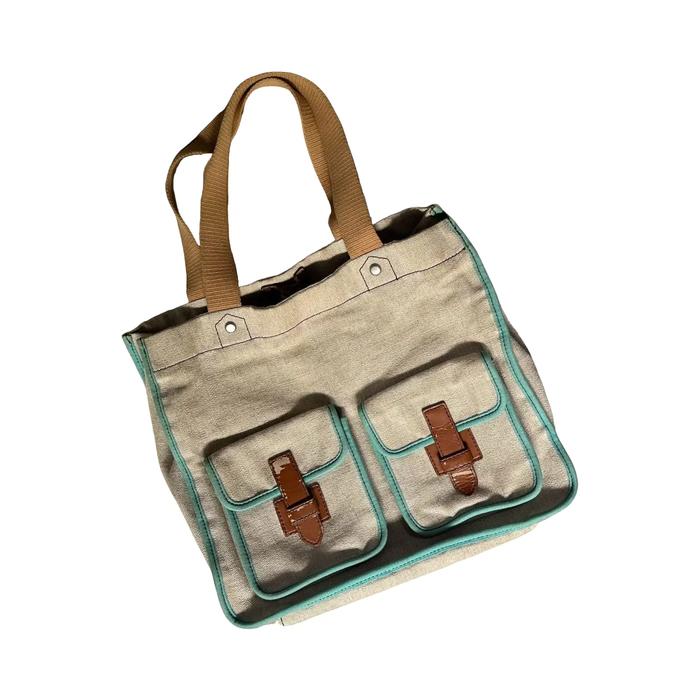 Tas Fossil tote hijau - Preloved