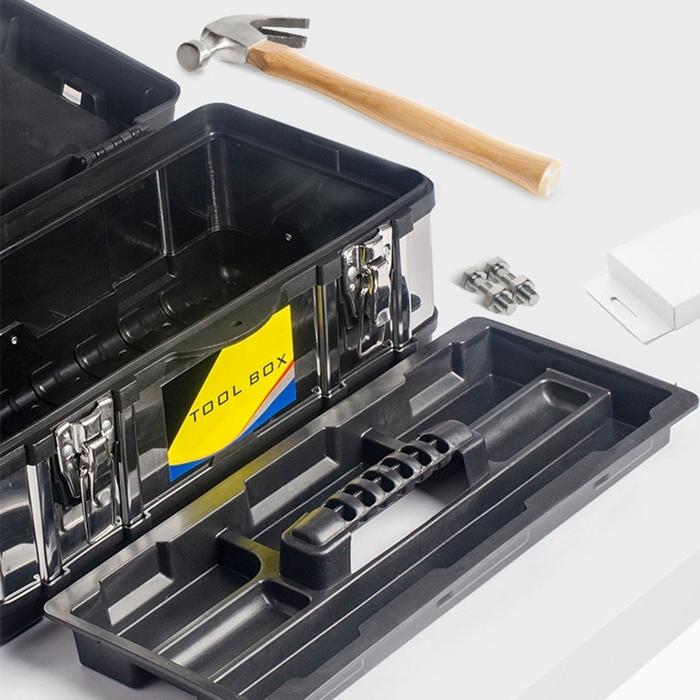 【JEGU】Tool Box Besar 20 Inch Tools Box Kotak Peralatan Besi /Tool Box Stainless Kuat 3 Tingkat/Toolk