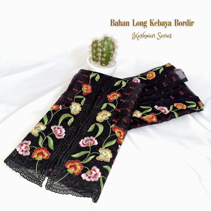 Bahan Long Kebaya Bordir Sutra Kaca Kebaya Panjang Keshwari Dress Organza