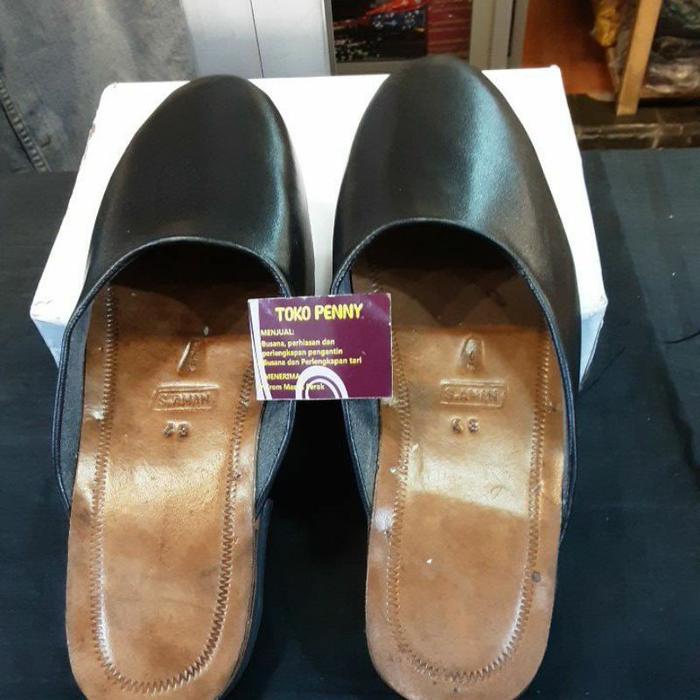 (PROMO) SANDAL SLOP PREMIUM PRIA ADAT JAWA COKLAT HITAM