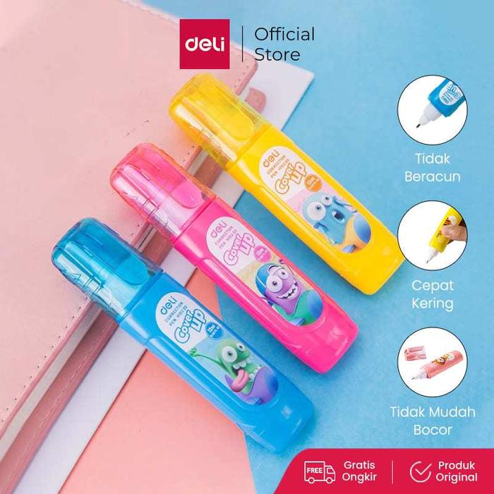 Deli Tip Ex Tinta Cair Koreksi Pen Peralatan Sekolah EH10200