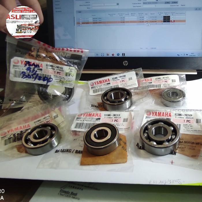 PAKET BEARING RASIO, TRANSMISI NMAX AEROX155 OLD/NEW, LEXI YAMAHA FULLSET 6 PCS, 93306-255YA (1), 93