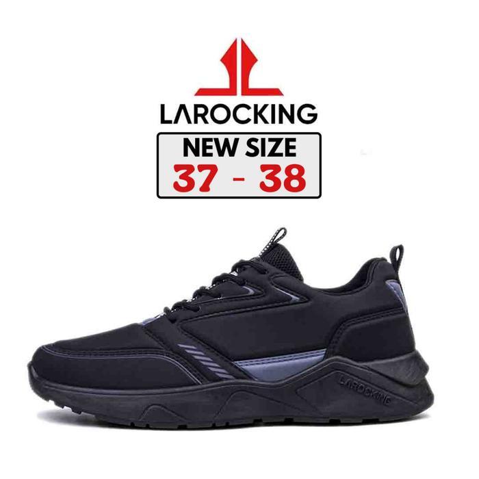 Larocking Raptor Hitam Polos – Sepatu Sneakers Running & Gym