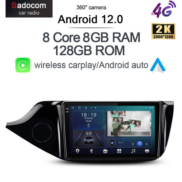 2K 2000*1200 Carplay Auto Android 12.0 8G + 128G DVD Player Mobil GPS