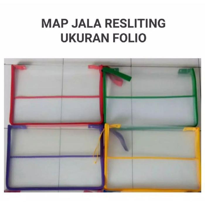 Map Jala Transparan Resliting Folio / Map Zipper Folio