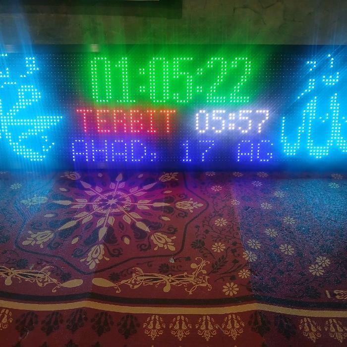 Jam Digital Dengan Lafadz Jadwal Sholat Otomatis Running Text JWS Khalifa WiFi