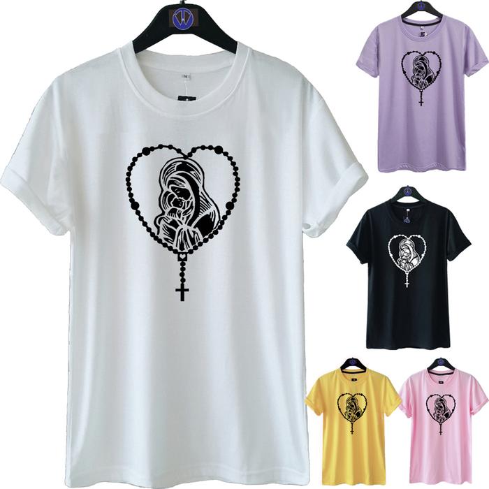 KAOS ROHANI ROSARIO LOVE BUNDA JESUS C / ROSARIO LBJ / KAOS SALIB / KAOS UNISEX KRISTEN