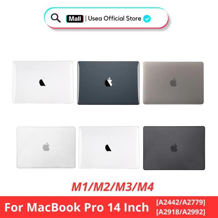 USEA Case MacBook Pro 14" M2 M3 M4 Pro/Max ( 2023 2024 2025 ) 14" A2779 A2918 A2992 - Transparan *
