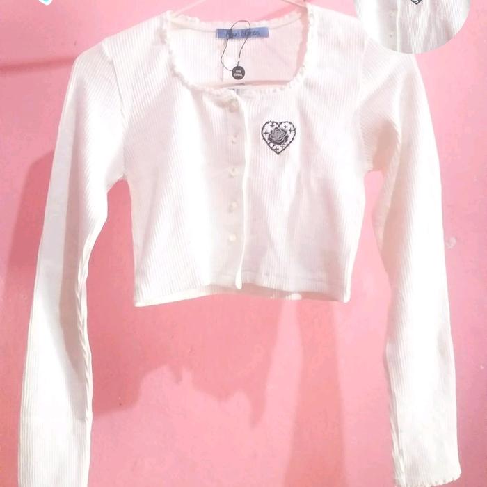 Cardigan putih body barbie cewe korean style