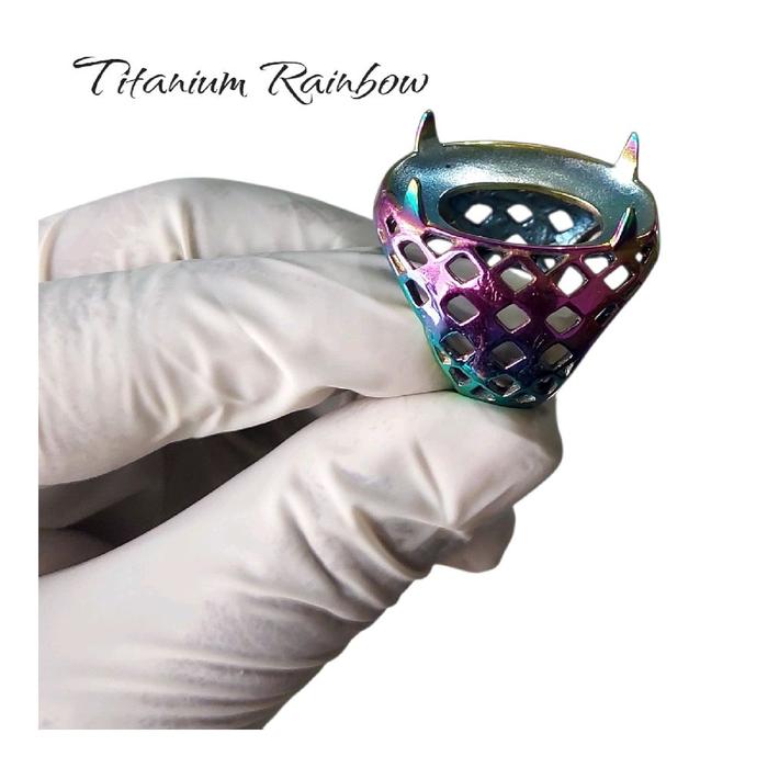 Cincin Titanium Rainbow Jumbo Ring Cincin Emban Akik