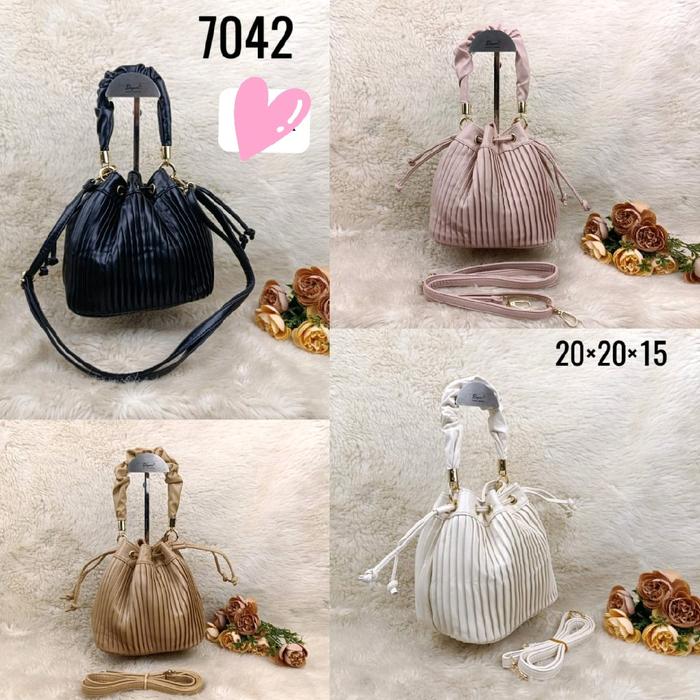 Tas Tenteng Serut Selempang Wanita Kekinian#7042