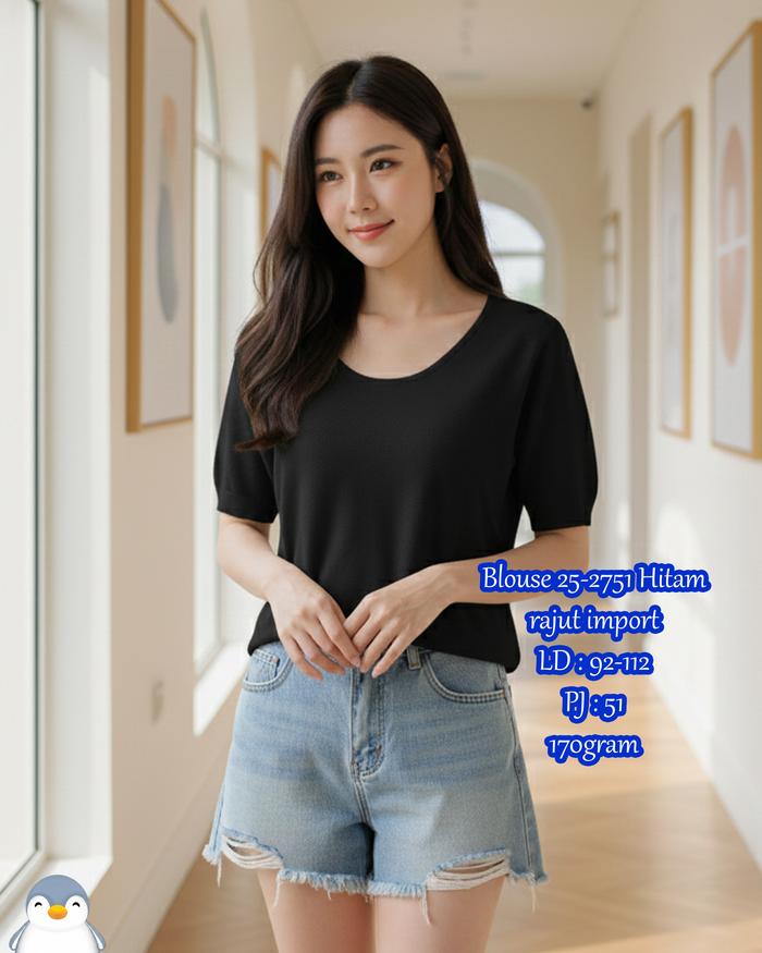 Blouse 25-2751 Bahan rajut import halus LD : 92 - 112