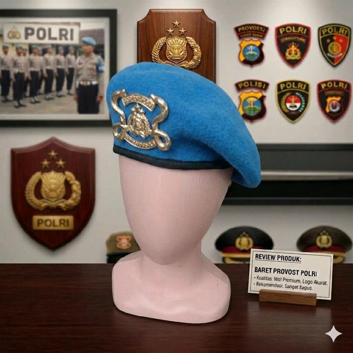 Baret Camel Provos Polri Bahan Polar Bulu Halus