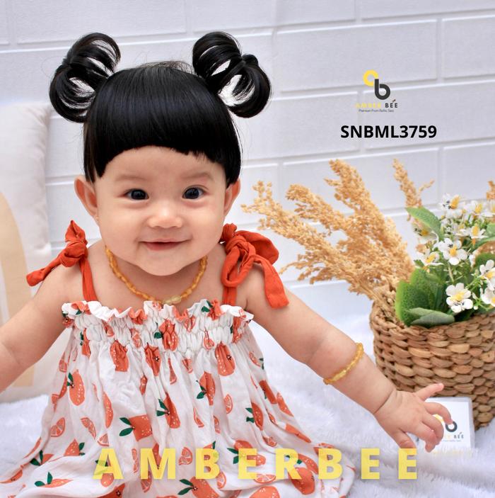 Kalung Amber Anak Premium Matte Lemon Fresh NML37 By Amber Bee tridatu kalung kesehatan anak gala Co