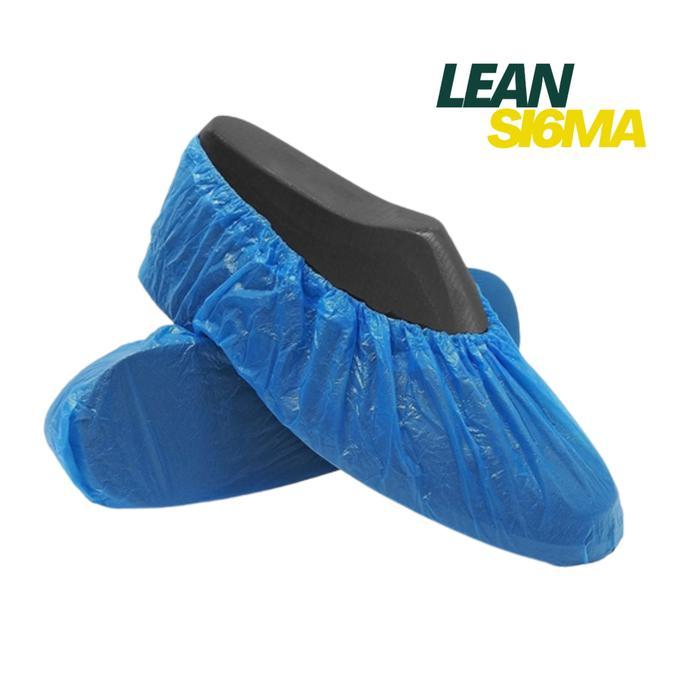 Disposable CPE Shoes Cover pelindung sepatu Blue Shoe Cover CPE isi 100 pc Biru