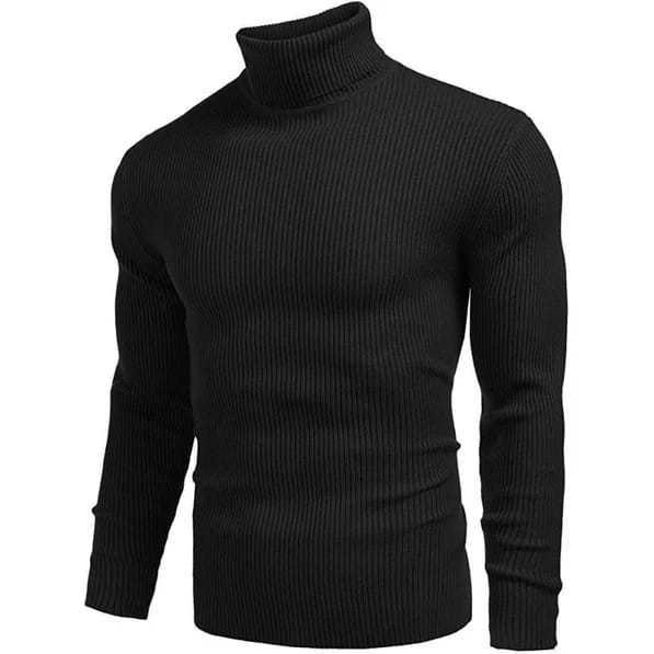 KAOS RIB TURTLENECK PRIA LENGAN PANJANG POLOS / KAOS LEHER TINGGI PRIA LENGAN PANJANG / KAOS TURTLEN