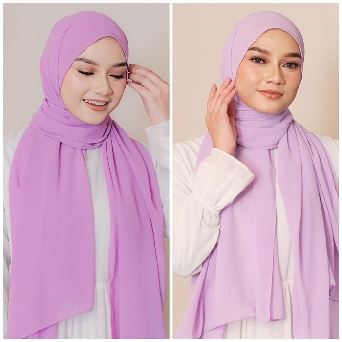 SOFT LILAC / LILAC Pashmina Ceruty Babydoll Premium ( Hijab Warna Lilac / Hijab Warna Soft Lilac )