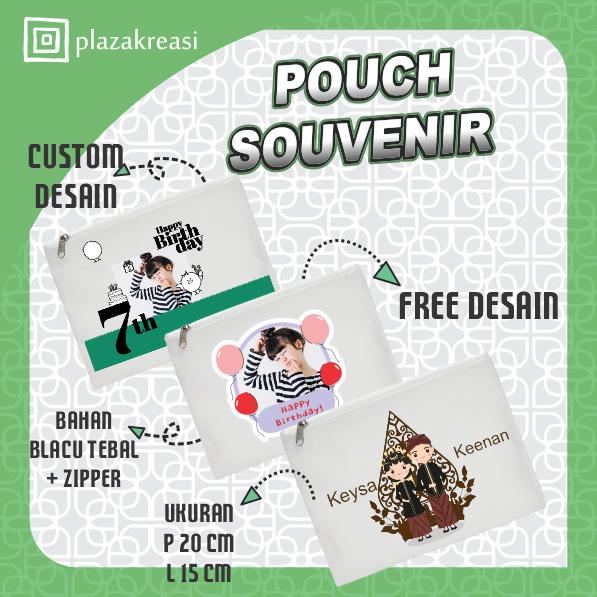 Souvenir Pouch Pernikahan Custom Nama Souvenir Dompet Blacu Wedding Pouch