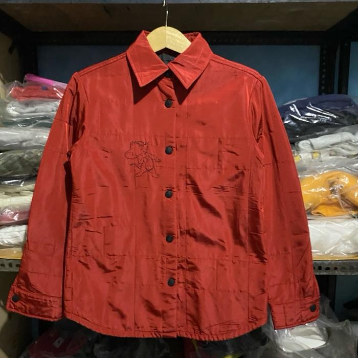 2000' Iceberg x Tom & Jerry Padded Overshirt Merah Size XS 66x49 Made in Italy