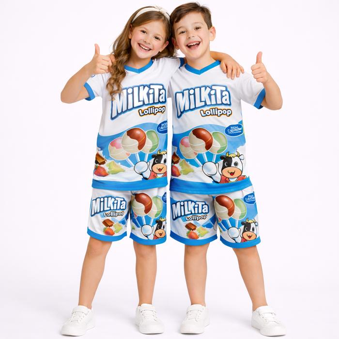 Setelan Anak Unisex Milkita Lollipop – Baju Anak Karakter Lucu, Adem & Nyaman 1-12 Tahun