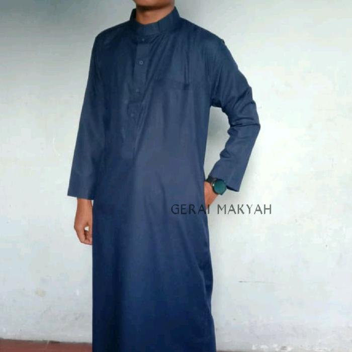 Jubah pria dewasa gamis polos laki-laki remaja katun toyobo lengan panjang baju muslim pakaian syar'