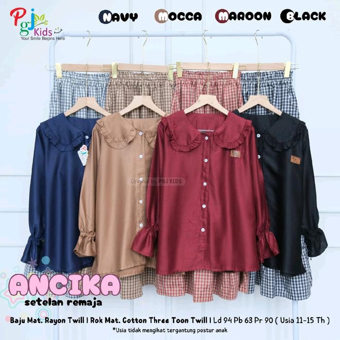 ancika set rok teens baju mat rayon twill rok mat cooton three twoon twil