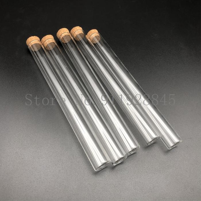 10 Buah/Lot Laboratory18x180 Mm Tabung Tes Kaca Bawah Datar Bening