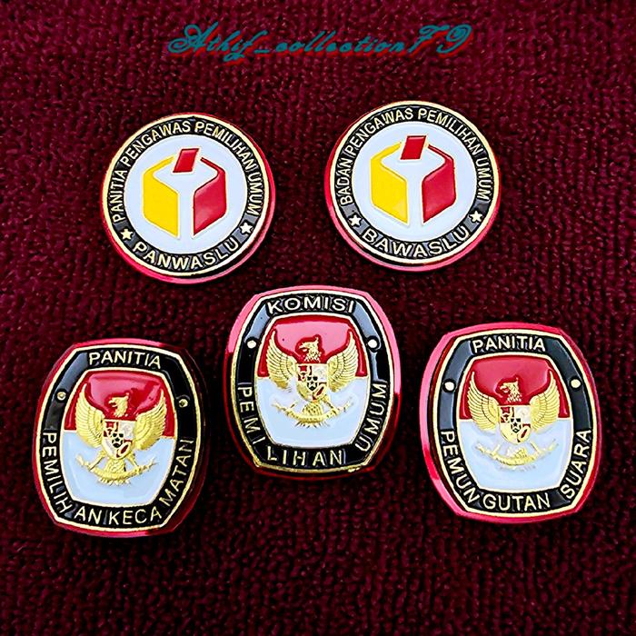 Pin Pemilu PPS PKK KPU Bawaslu Panwaslu Akrilik Magnet Bahan Logam Cor Tebal