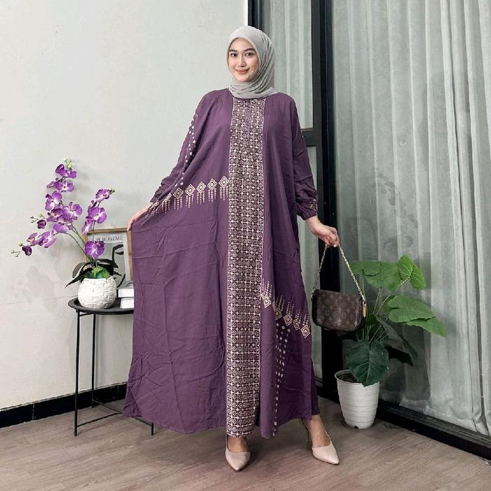 Gamis dila jumbo rayon premium tebal adem nyaman dres wanita muslimah remaja dewasa syar'i panjang m