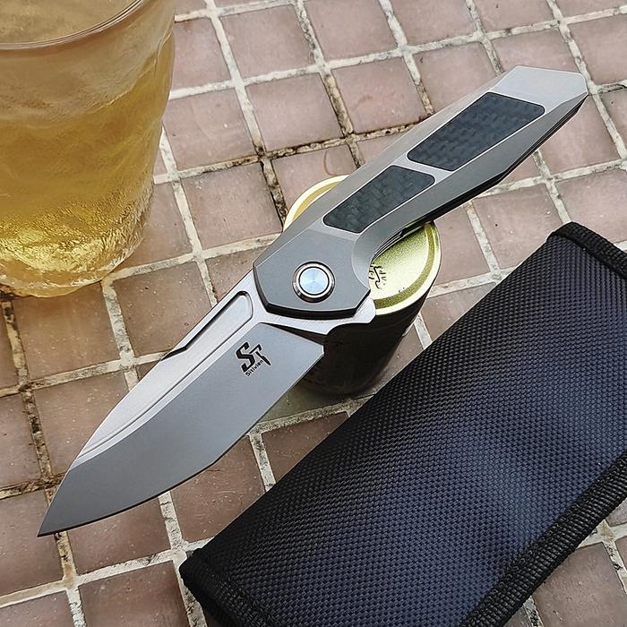 Sitivien ST996 M390 Blade Ceramic Ball Bearing Flipper Titanium