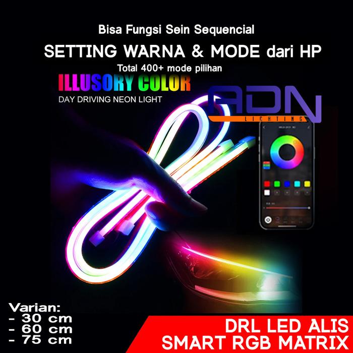 ADN L1 PRO LED DRL ALIS SMART RGB MATRIX APP CONTROL TUBE MOTOR MOBIL + BISA SEIN BELANG