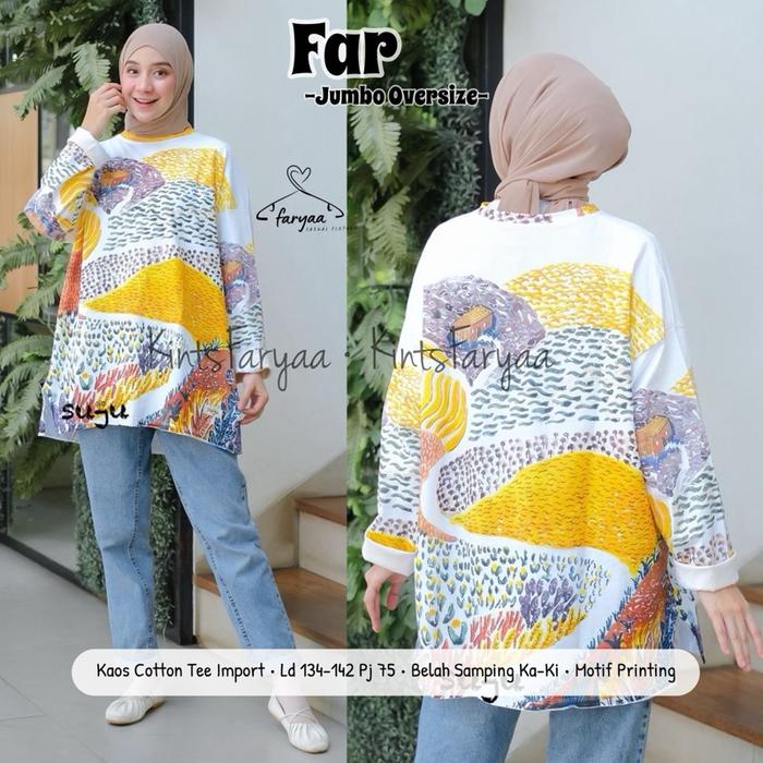 FAR Oversize Ld 130-140cm Pb 75cm / Atasan Wanita / Baju Cewek / Kaos Jumbo / Kaos Oversize / Jumbo 