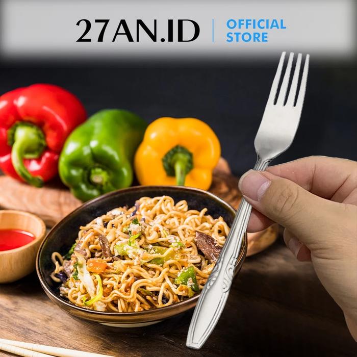 (27AN.ID) Sendok Garpu Korea Isi 12PCSendok Makan Stainless 1Lusin Bahan Tebal Anti Karat