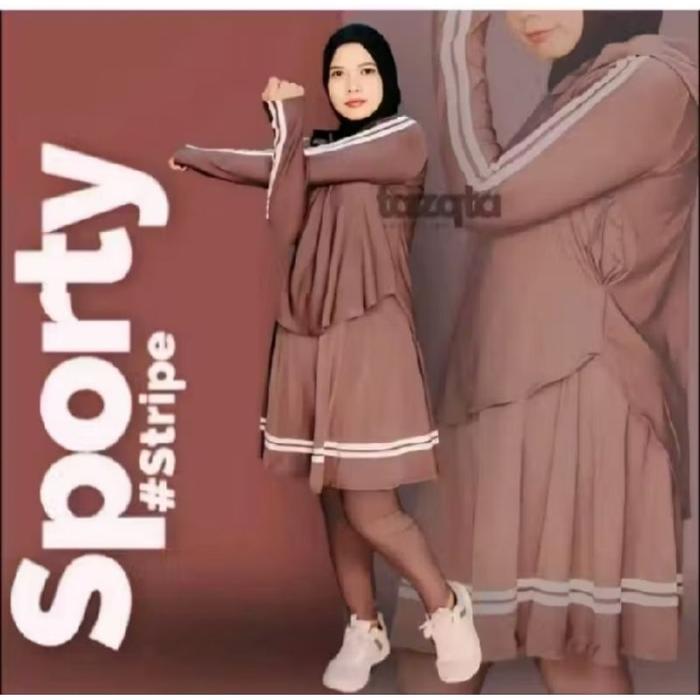 (PROMO)SETELAN ONE SET PAKAIAN SENAM/JOGING OLAHRAGA WANITA  LEGGING ROK SKIRT