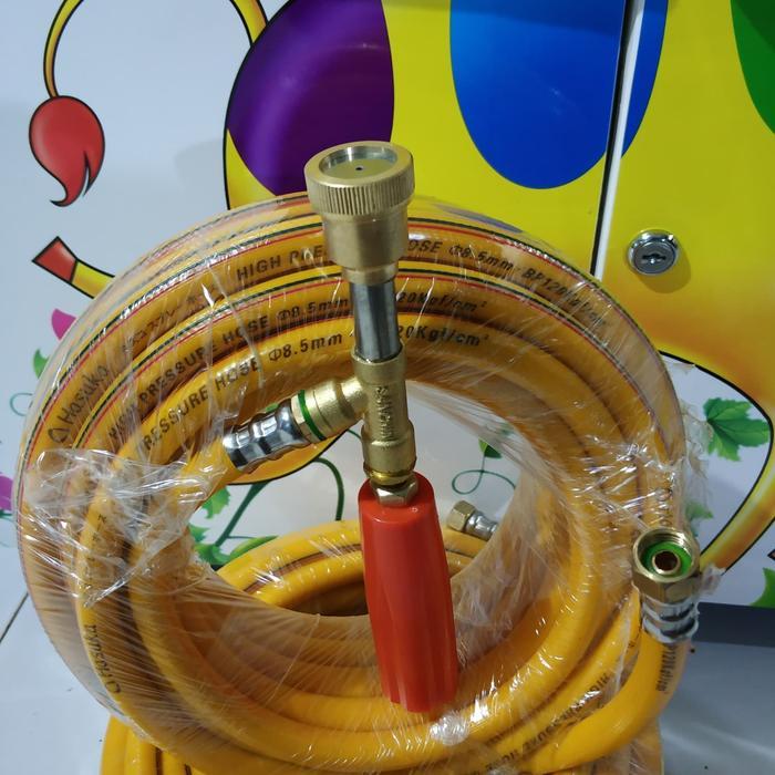 Selang Steam Mobil Paket - Gagang Steam Sanchin 20 cm + Selang 10 M