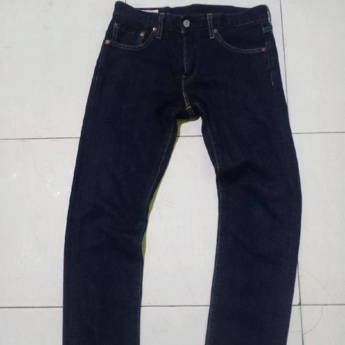 Celana jeans pria 511 Premium Made In Japan Big E Raw Denim Dark Indigo Selvedge Slim Fit
